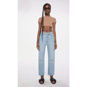 MOTHER Denim SNACKS! High Waisted Double Stack Seamed Ankle Just a Nibble Sz 30